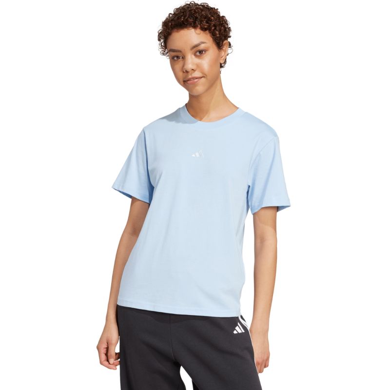 Adidas Essentials Small Logo Women's T-Shirt Light Blue 2xs ruházat JY4962