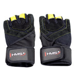 HMS Gym Gloves Black/Yellow RST01 size fekete kapuskesztyű 17-63-203