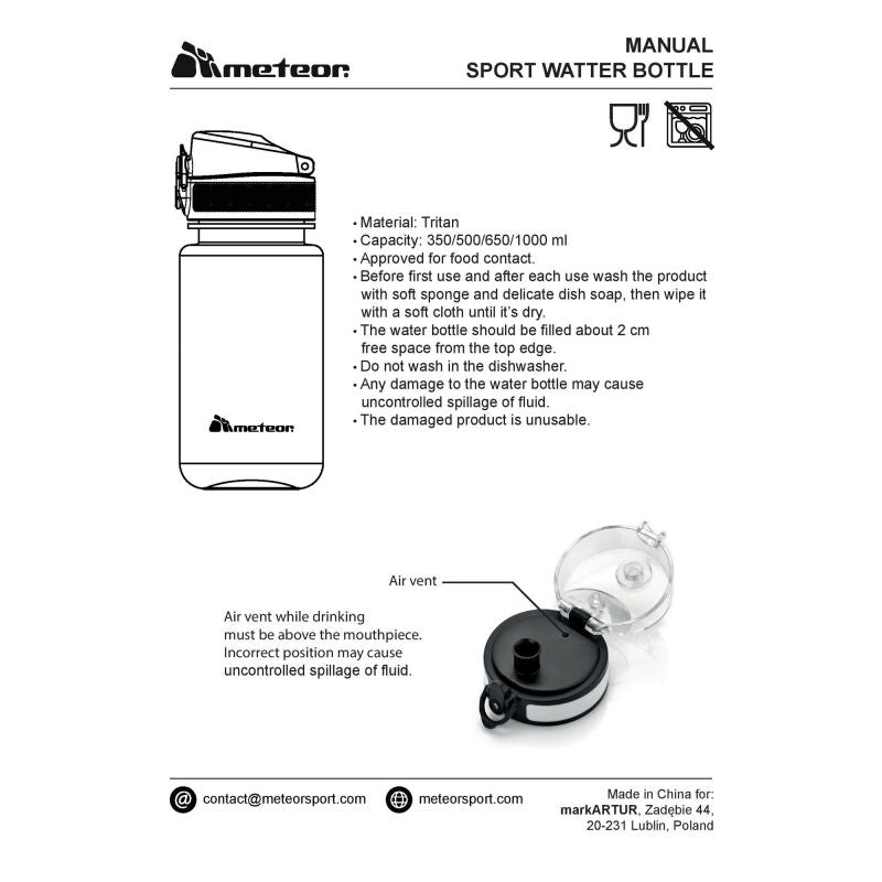 Meteor Sports Bottle uniw water bottles, training equipment