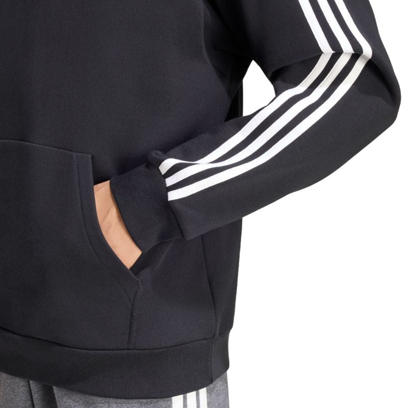 Adidas Men's Essentials 3-Stripes French Terry Hoodie Black fekete kapucnis pulóver KY6605