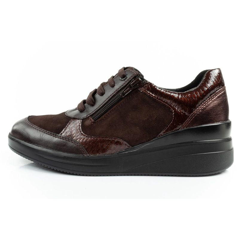 Scholl Emma Laces Women's Sports Leather Brown Platform barna shoes