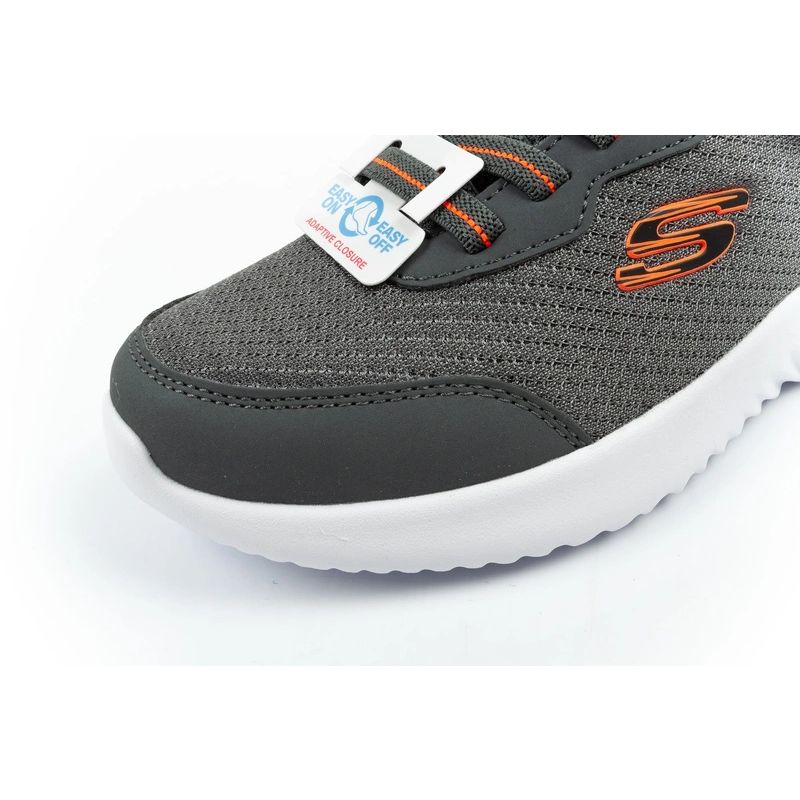 Skechers Bounder children's sports with Velcro, lightweight, fashionable gray szürke utcai cipő