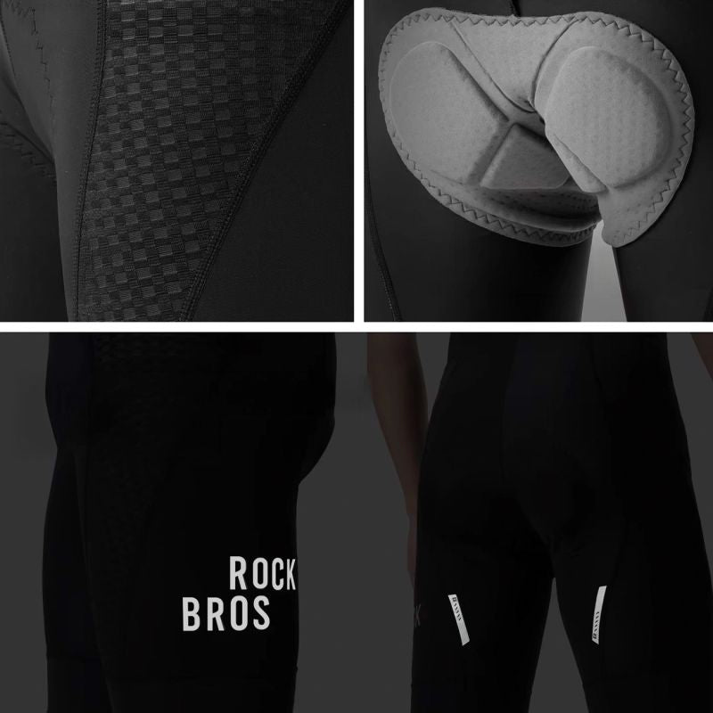 Rockbros Men's Cycling Bib with Pad Size S - Black czarny \ s short