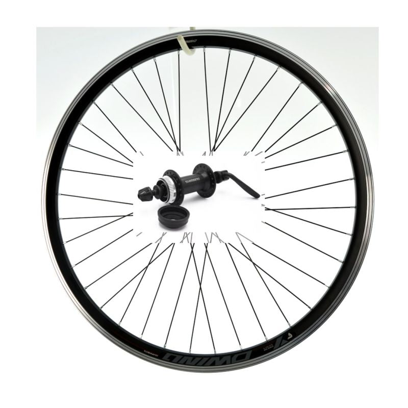 Shimano 28" Front Wheel V-B QR, Rim/Black Hub fekete kerékpár alkatrész SIK28-PV-S-CCQRSHIM