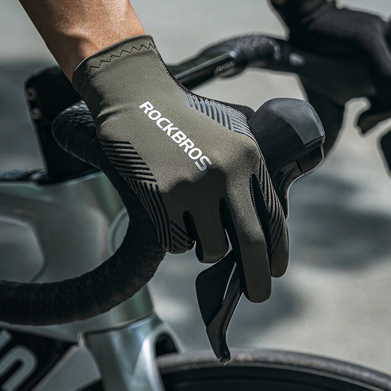 Rockbros cycling gloves spring/summer/autumn, full, size: M - green zielony \ m kesztyű