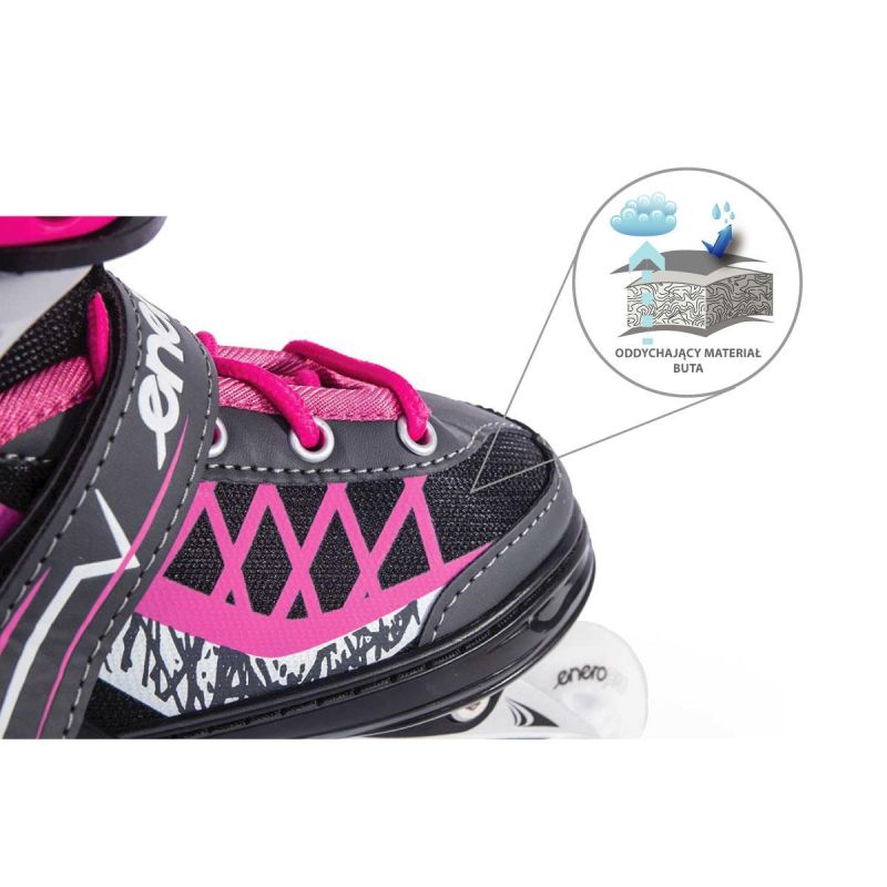 Enero Pro Roller Skates-Roller Skates-Ice Skating 4in1 Led 26-29 Pink-Gray szürke skates, roller skates