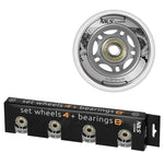 Nils Extreme PU 84x24 82A TRANSPARENT (4 pcs) + ABEC-7 CHROME (8 pcs) SET görkorcsolya 16-32-018