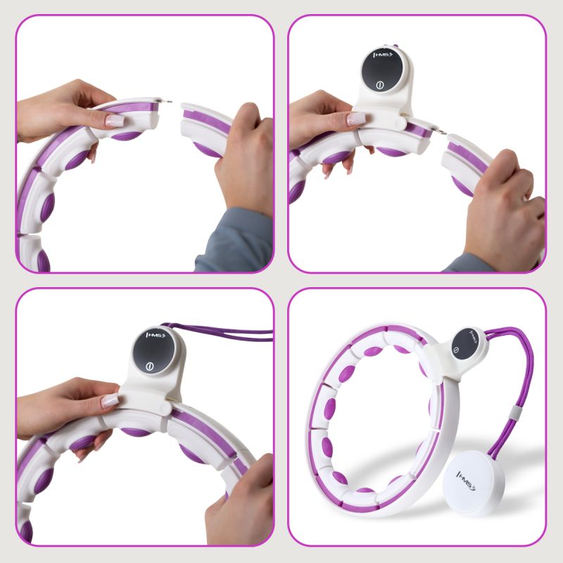 HMS Hhm17 Hula Hop White/Violet With Magnets And Weight + Counter fehér edzéssegítő 17-44-588