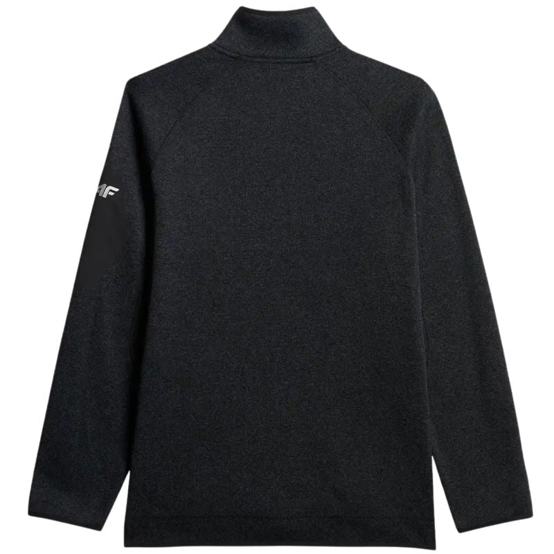 Men's fleece 4F M443 deep melange 4FWSS26TFLEM443 20M fekete kabát