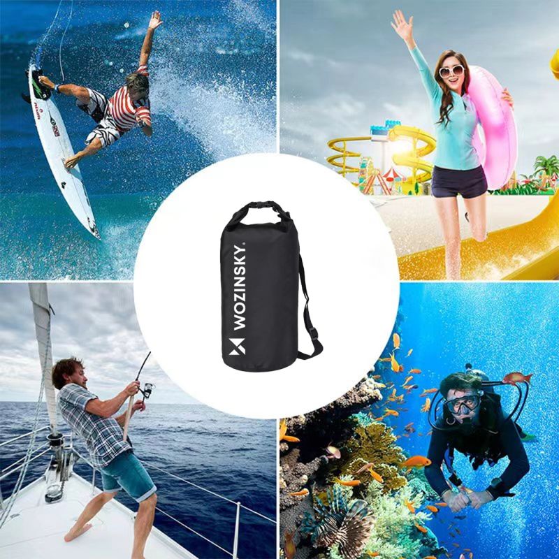 Wozinsky WWK-20 waterproof bag for kayak 20l - black fekete sup 304004-196028