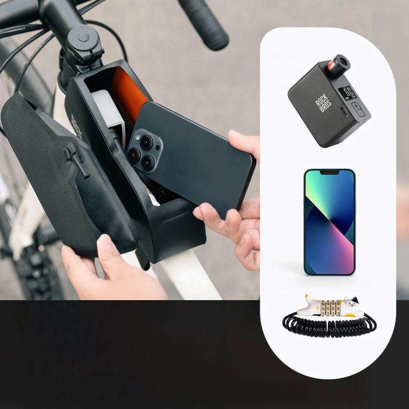 Rockbros 30120122002 Waterproof Bicycle Frame with Magnetic Closure 0.9L - Black czarny táska