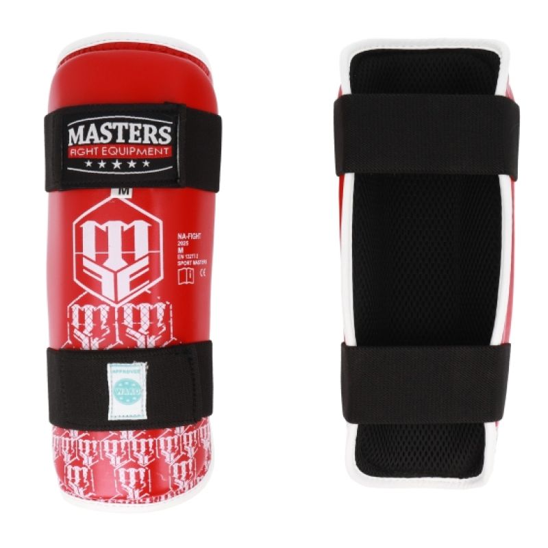 MASTERS FIGHT EQUIPMENT MASTERS NA-FIGHT shin guards (WAKO APPROVED) piros védőfelszerelés 03526-02M