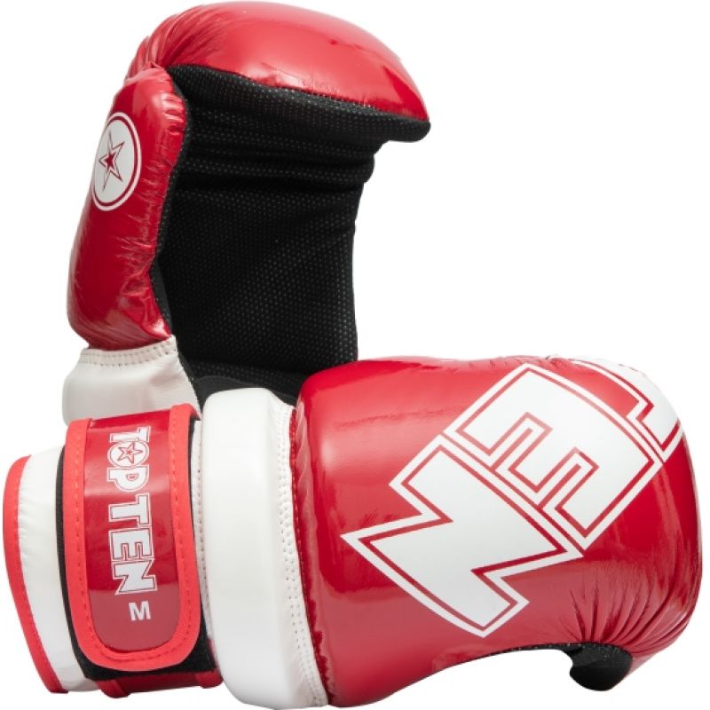 TOP TEN ROTT "GLOSSY BLOCK" Open Gloves jasnoniebieski+xs kesztyű