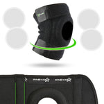 Rockbros sports protector for patella and knee joint, size - black fekete protectors and knee pads