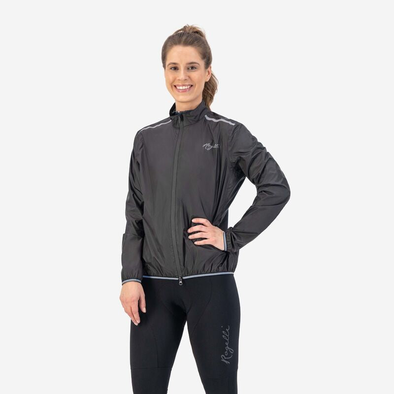 Rogelli Women's Rain ESSENTIAL 2XL fekete dzseki