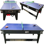 Enero 4-IN-1 MULTIGAMING TABLE BILLIARDS TABLE TENNIS HOOK-UP DINING TABLE .1x81.3CM fekete table games, tables