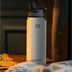 Rockbros 35210029005 thermal bicycle bottle for drinks 550 ml - white 550 ml \ biały water bottles, training equipment, tourist equipment