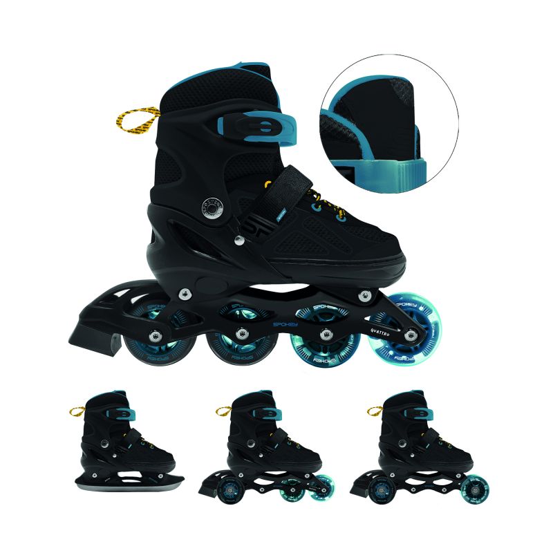 Spokey Quattro 4IN1 SPK-943434 inline skates size 38-41 BK/DBL Szabadidő kiegészítő