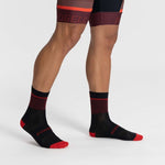 Rogelli HERO II socks black and red piros zokni