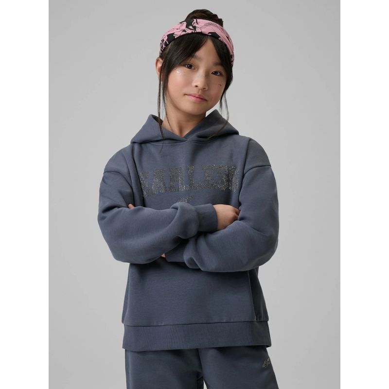 4F Girls' loose sweatshirt with hood 158/164 kapucnis pulóver 4FJRSS26TSWSF2627-22S