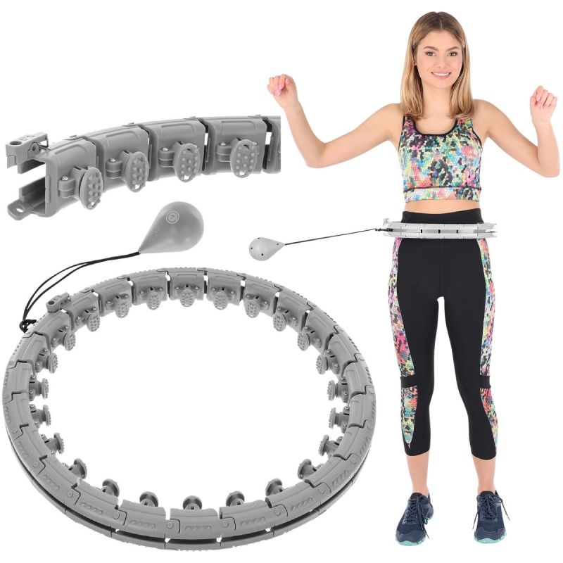Enero Hula Hop With Massager And Weight Grey Fit szürke training equipment