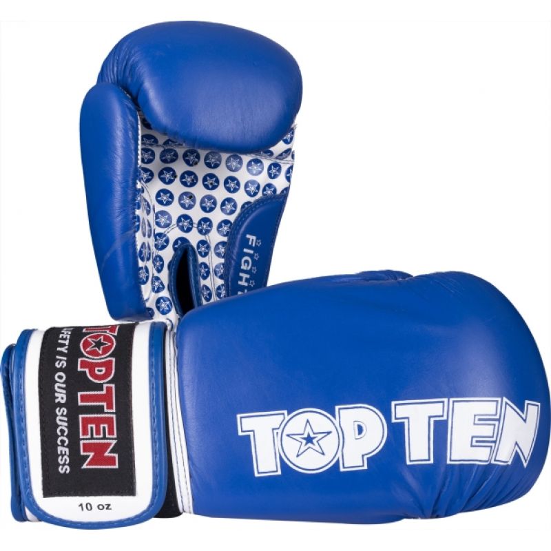 TOP TEN "FIGHT" RTT-2 Boxing Gloves 10 oz (WAKO APPROVED) czerwony kesztyű