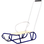 Enero Tomek Metal Sledge With Backrest And Pusher, Blue kék sled