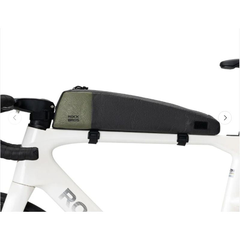 Rockbros bicycle frame bag black and green 0.9l
