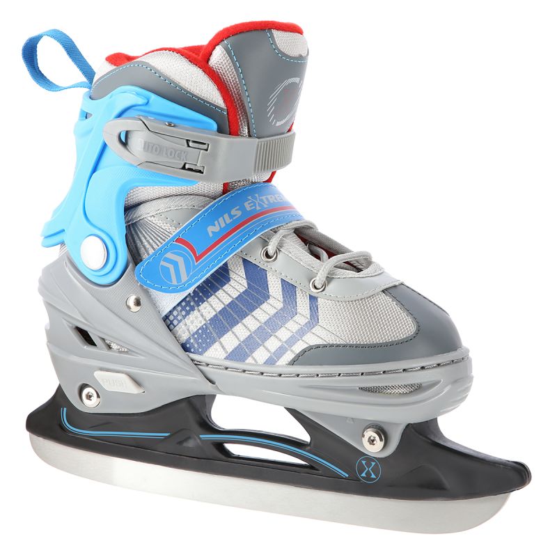 NH18192 4in1 GREY-BLUE SIZE M(34-38) ROLLER SKATES WITH HOCKEY SLEEVE NILS EXTREME kék póló