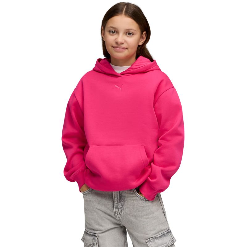Puma ESS Centered Cat Logo Relaxed Hoodie for Kids Fuchsia 692973 kapucnis pulóver
