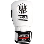 MASTERS FIGHT EQUIPMENT MASTERS RBT-PERFECT-GRIP Leather Boxing Gloves 12 oz biało - czarne kesztyű 01587-12-0105