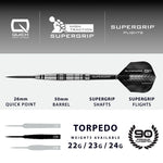 Harrows SUPERGRIP QP TORPEDO 90% steeltip darts dart felszerelés