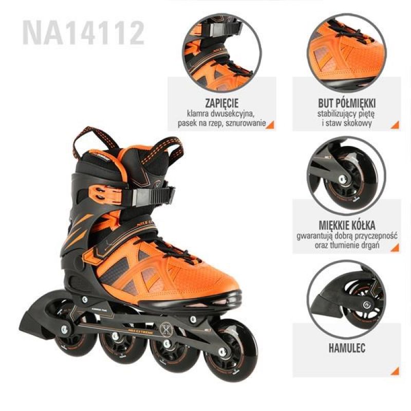 NILS Extreme NA14112 roller skates black and orange size