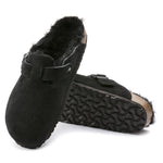 Birkenstock Boston Shearling Black Women's Wool Insulated Clogs in Suede Leather Narrow (0259883) Kiegészítő