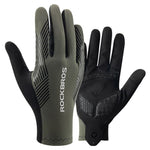 Rockbros cycling gloves spring/summer/autumn, full, size: XL - green zielony \ xl kesztyű