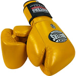 MASTERS FIGHT EQUIPMENT RBT-MEX Leather Boxing Gloves 12 oz Yellow sárga kesztyű 012204-12