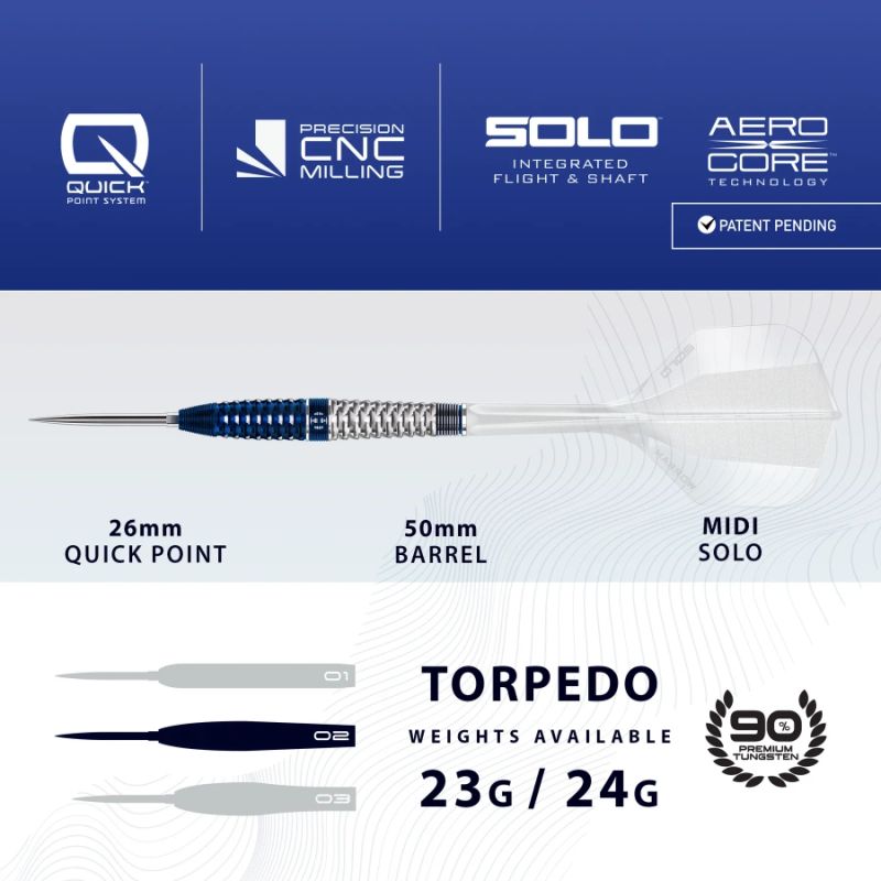 Harrows GEO 02 TORPEDO 90% steeltip darts Egyéb