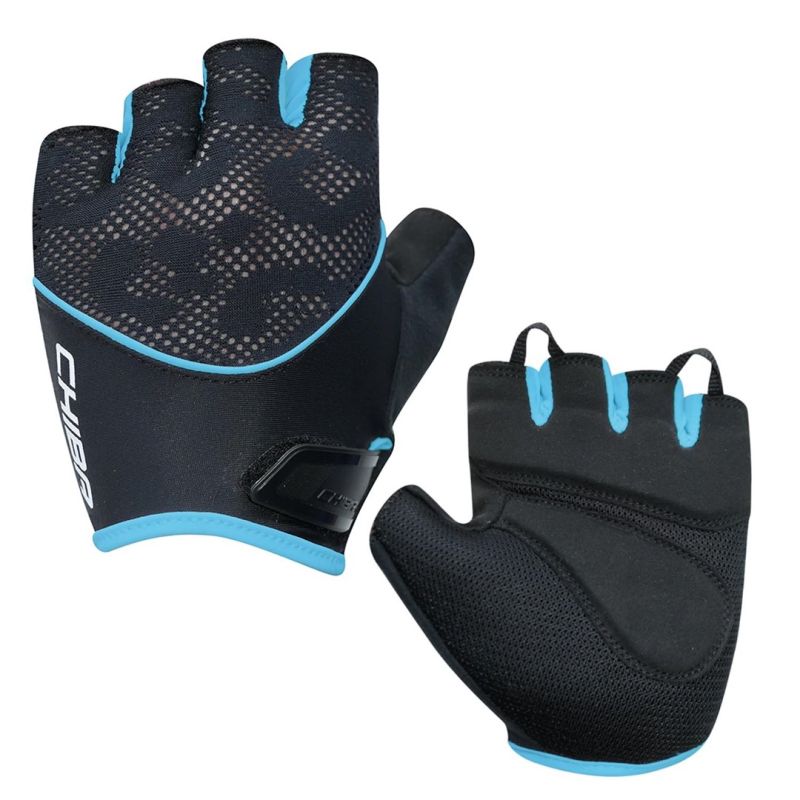 CHIBA LADY GEL gloves Black Turquoise türkiz kesztyű