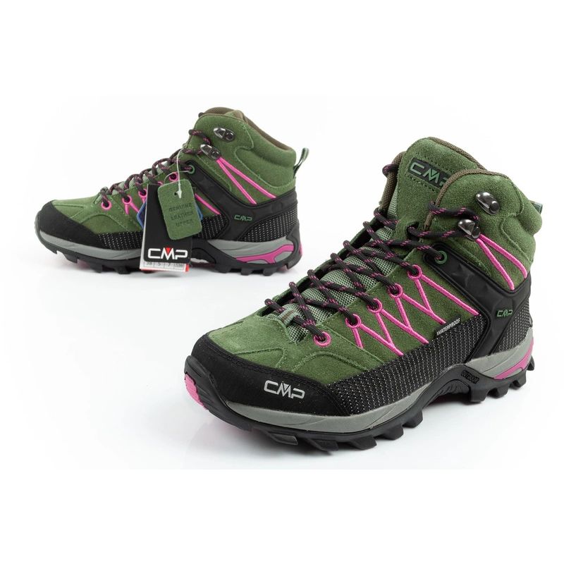 CMP Rigel women's trekking leather durable waterproof ankle boots green zöld cipő