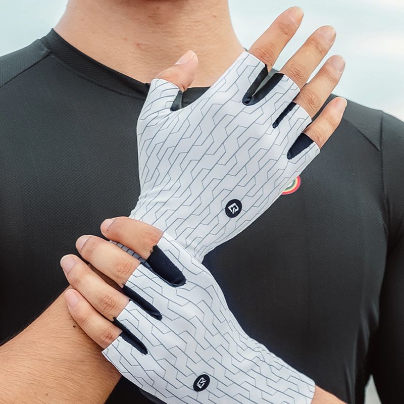 Rockbros Road Cycling Gloves Size: - White/Black fekete kesztyű