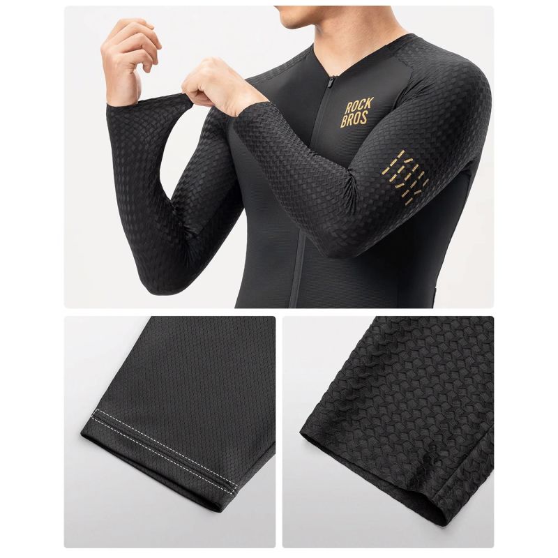 Rockbros Diamond Long Sleeve Cycling Jersey Size M - Black czarny \ m póló