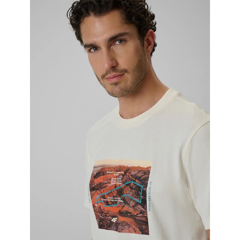 4F Men's regular printed T-shirt férfi póló 4FRSS26TTSHM4238-11S