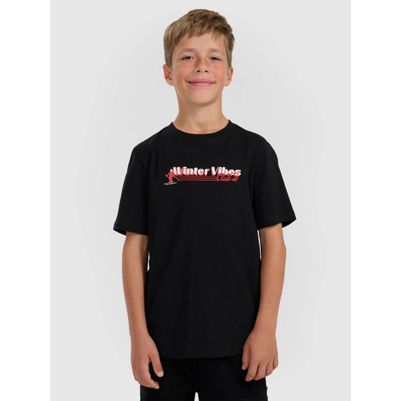 Boy's regular printed T-shirt 4F 4FJRAW25TTSHM3168-20S póló