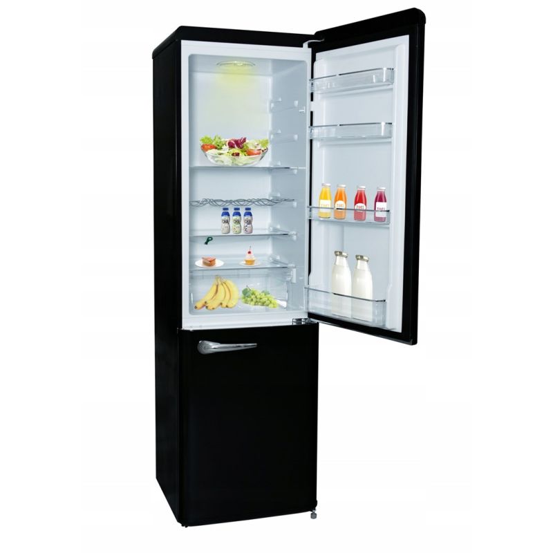 Vans Ravanson 250l Retro Refrigerator | LED lighting | Vintage style | 545 x 585 x 182 mm | fekete home appliances