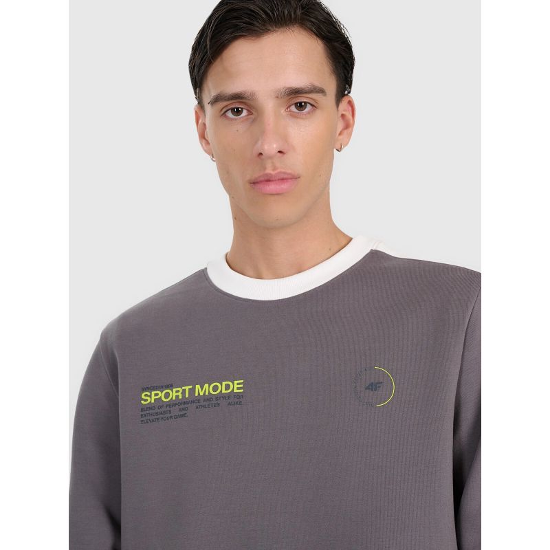 Men's sweatshirt without zipper, without hood, 4F 4FRAW25TSWSM2457-23S pulóver