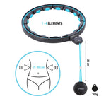 HMS Hhm17 Hula Hop Black/Turquoise With Magnets And Weight + Counter fekete edzéssegítő 17-44-589