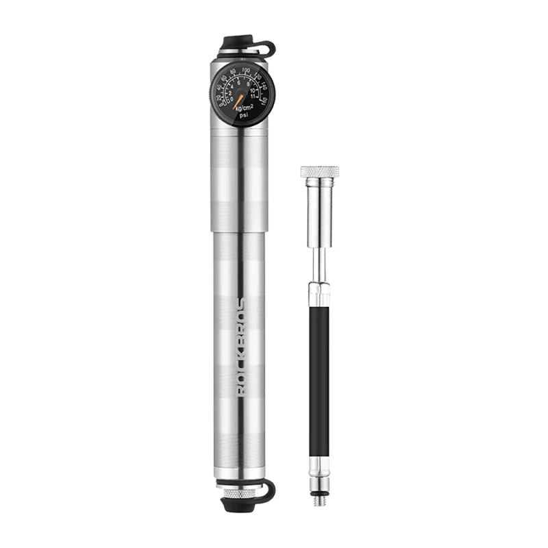Rockbros HQ-67A-L03 Bicycle Pump with Pressure Gauge - Silver szürke pumps