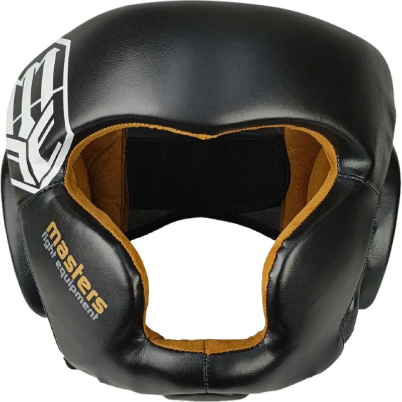 MASTERS FIGHT EQUIPMENT KSS-PU-BLACK boxing helmet fekete védőfelszerelés 02501-M
