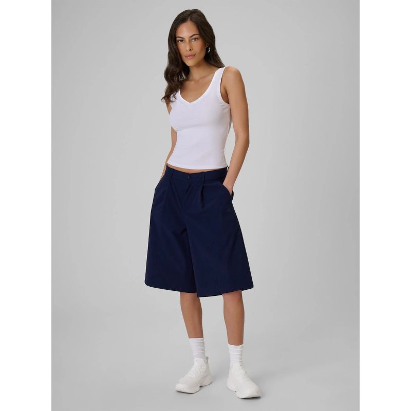 Women's slim ribbed knit top 4F
