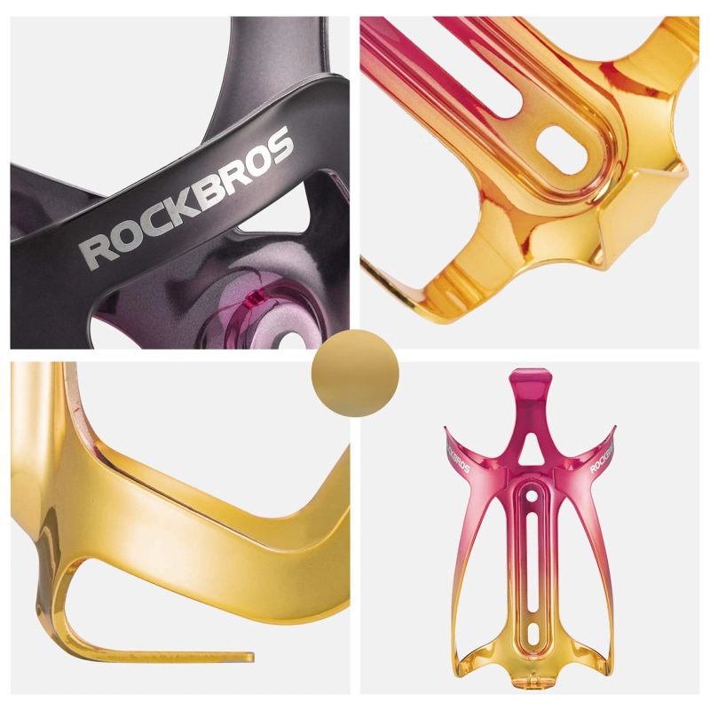 Rockbros RKL02 Aluminum Bottle Cage - Red and Gold czerwony || żółty training equipment